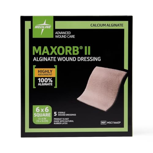Medline Maxorb II Alginate Wound Dressing, 6" x 6"