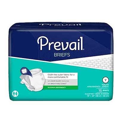 Prevail PM Youth/X-Small Incontinence Briefs 15-22" Waist