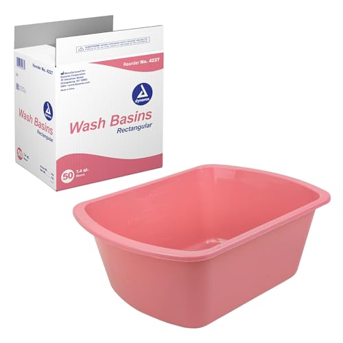 Dynarex Rectangular Wash Basin, 7.4 qt, Mauve