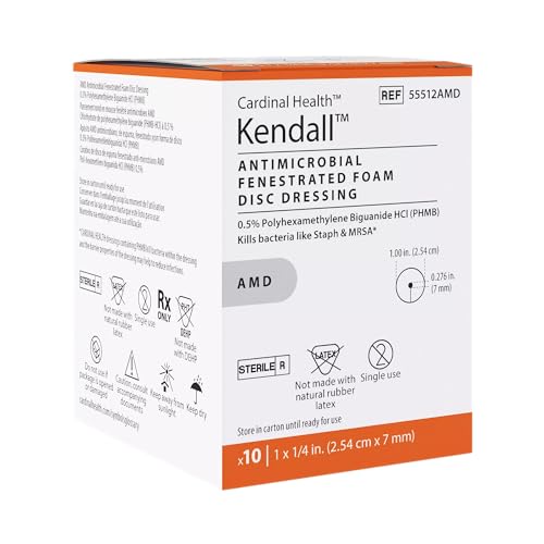 Cardinal Health AMD Antimicrobial Foam Discs, 1" Diameter