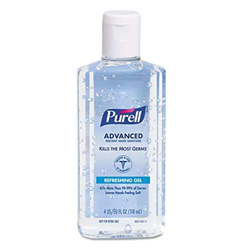 GOJO Purell Advanced Hand Sanitizer Gel, 4 oz, Portable Flip Cap Bottle