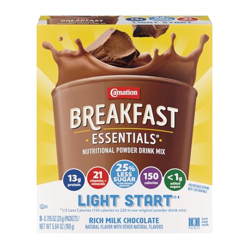 Nestle Healthcare Nutrition Breakfast Essentials Light Start Complete Nutritional Drink, Rich Milk Chocolate