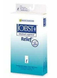 JOBST Relief Knee-High Closed-Toe Compression Stockings, Beige, 30-40 mmHg