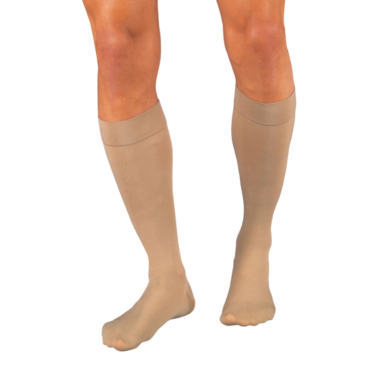 JOBST Relief Knee-High Closed-Toe Compression Stockings, Beige, 30-40 mmHg