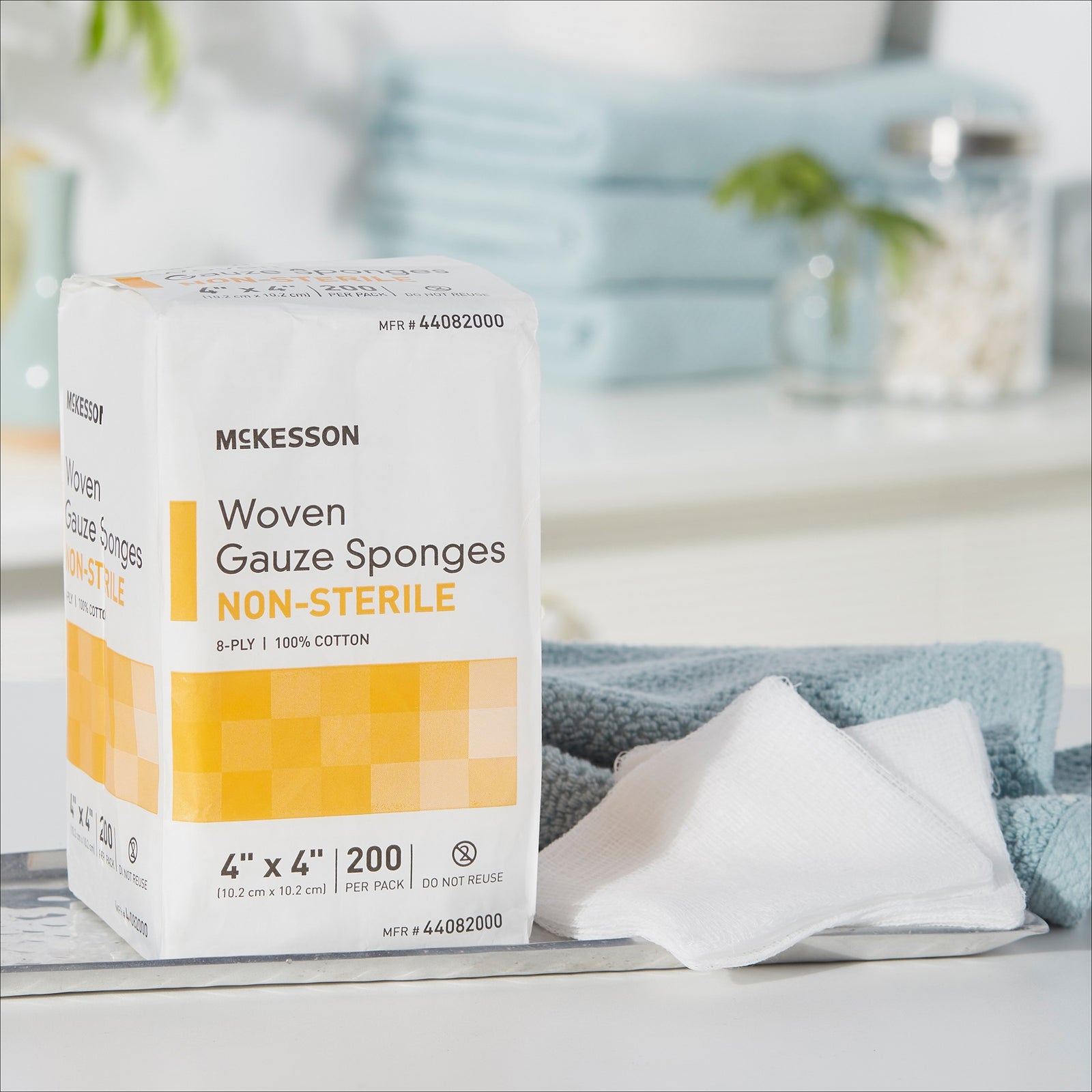 McKesson MedSurg Gauze Sponge, 8-Ply, NonSterile, 4 X 4 Inch