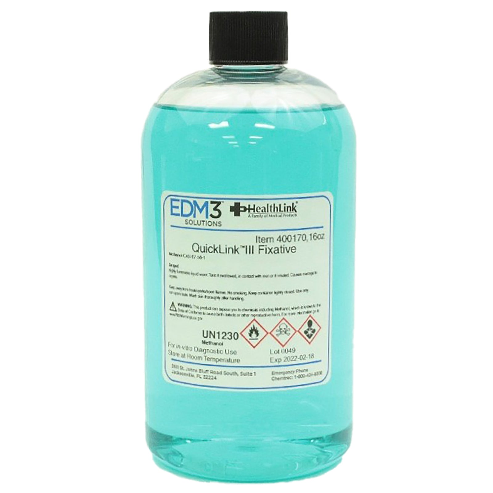 Quicklink III Methanol/Fast Green FCF Hematology Reagent - 16 oz Bottle
