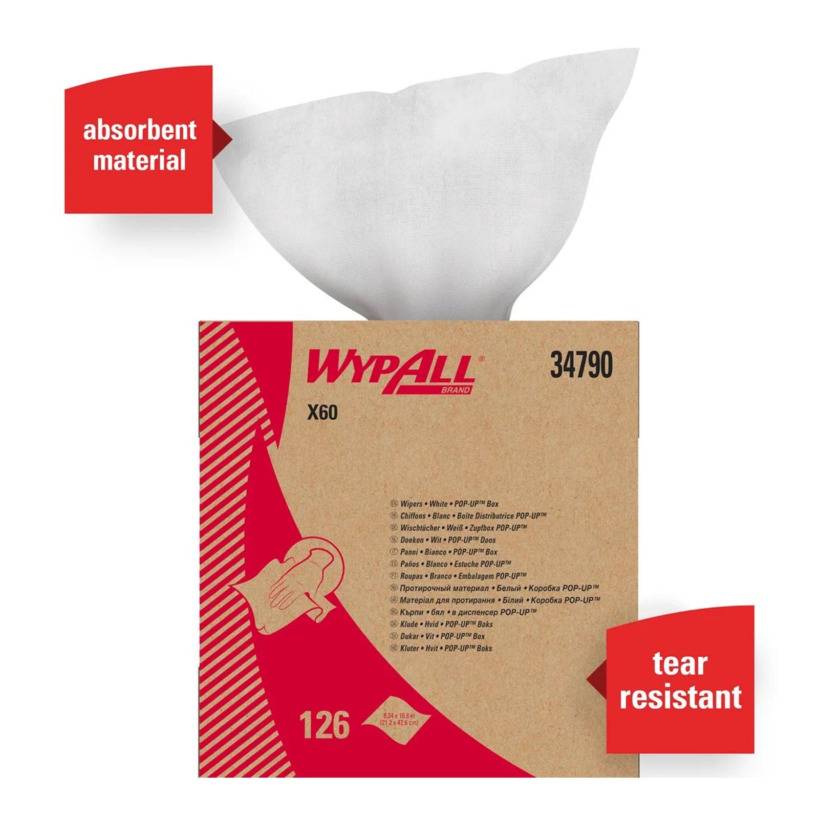 Kimberly-Clark WypAll X60 Teri Wipers, 9.1 x 16.8 Inch