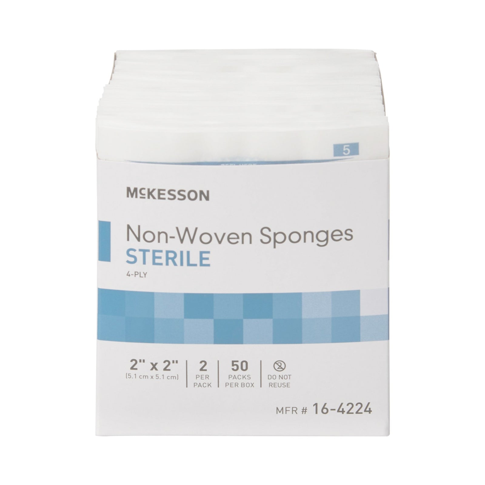 McKesson Nonwoven Sterile Sponge 2 x 2 Inch 4-Ply