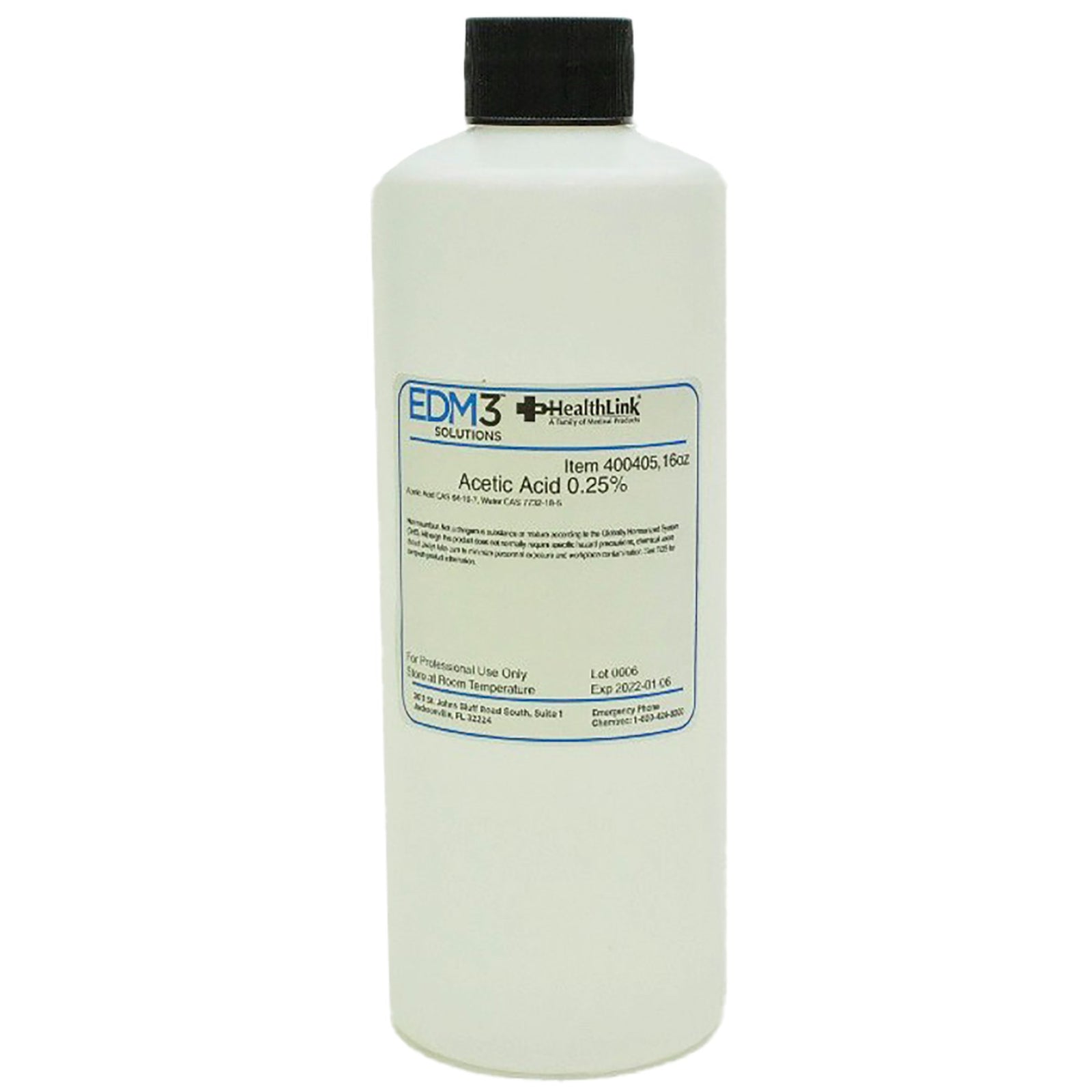 EDM 3 LLC Acetic Acid, 0.25% Solution, ACS Grade, 16 oz.