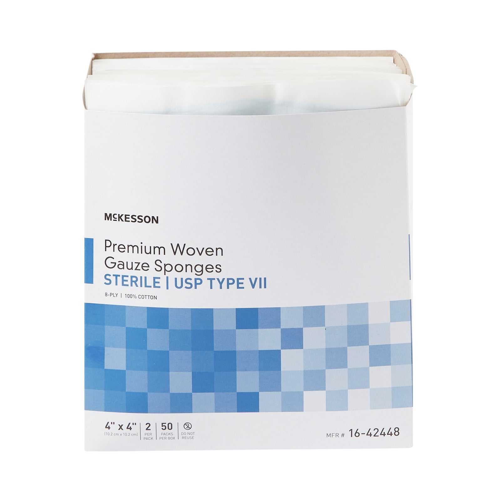 McKesson MedSurg Sterile Gauze Sponges 4 x 4 Inch 8-Ply