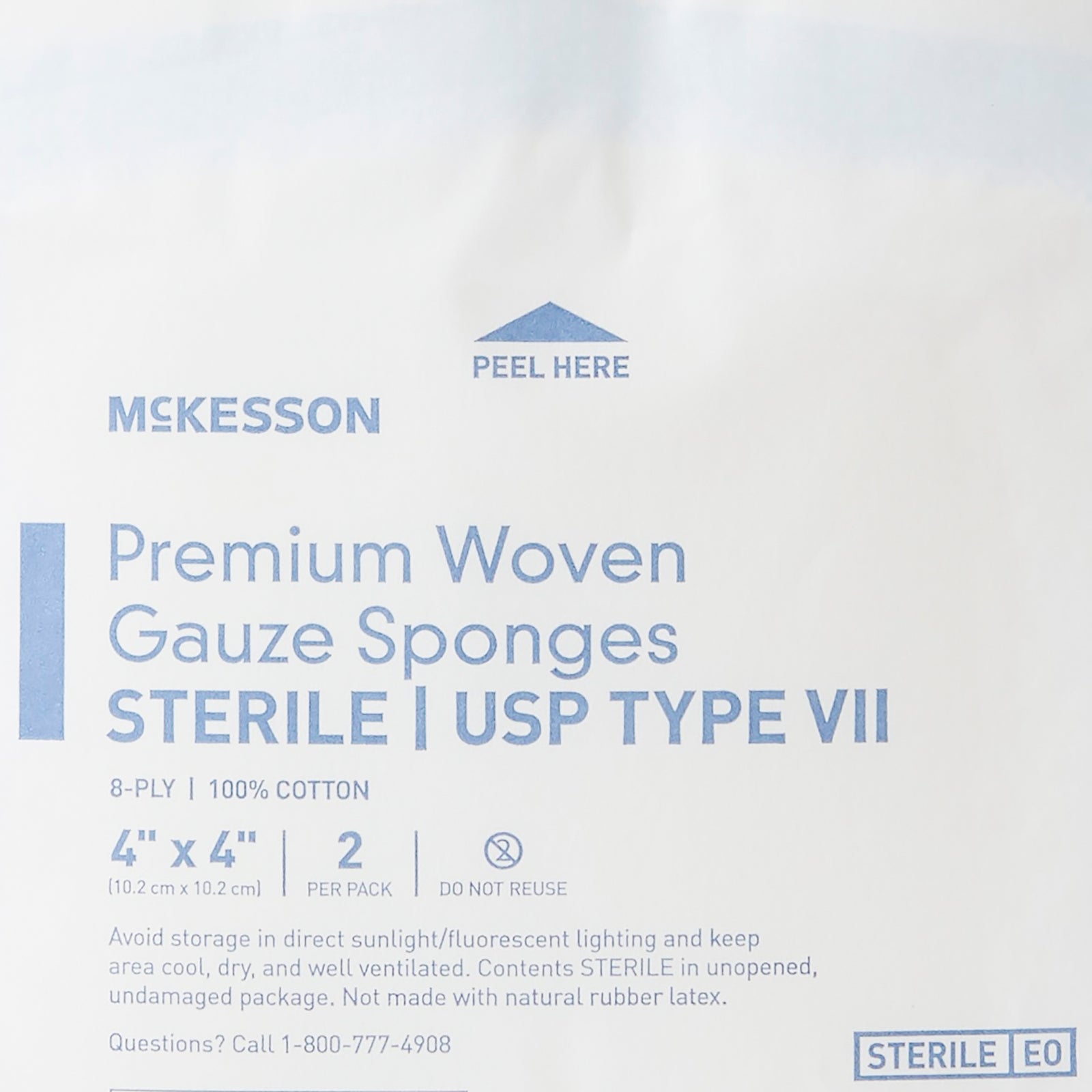 McKesson MedSurg Sterile Gauze Sponges 4 x 4 Inch 8-Ply