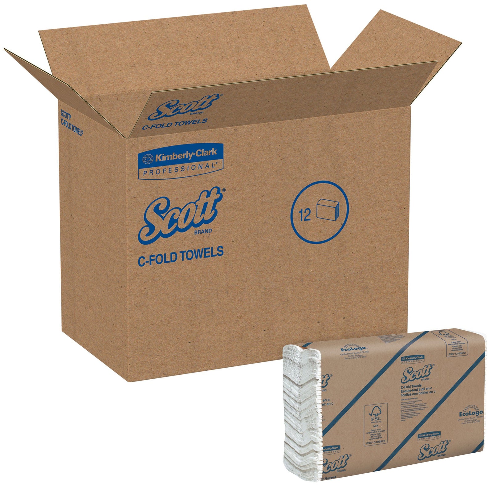 Scott C-Fold Paper Towels, White