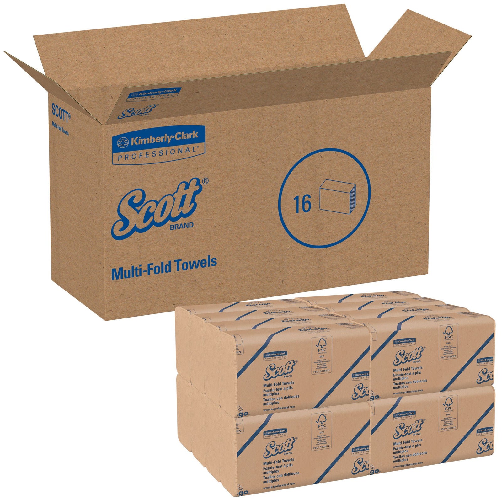 Scott Multi-Fold Towels, Brown, 9.2 x 9.4 Inch