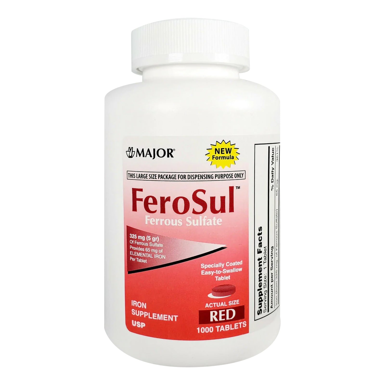 Ferrous Sulfate Iron Supplement Tablets 325 mg 1000 Count