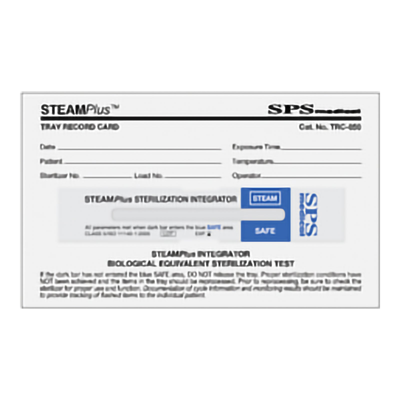 STEAMPlus™ Steam Sterilization Record Card, 3 x 5 Inch, Box of 50