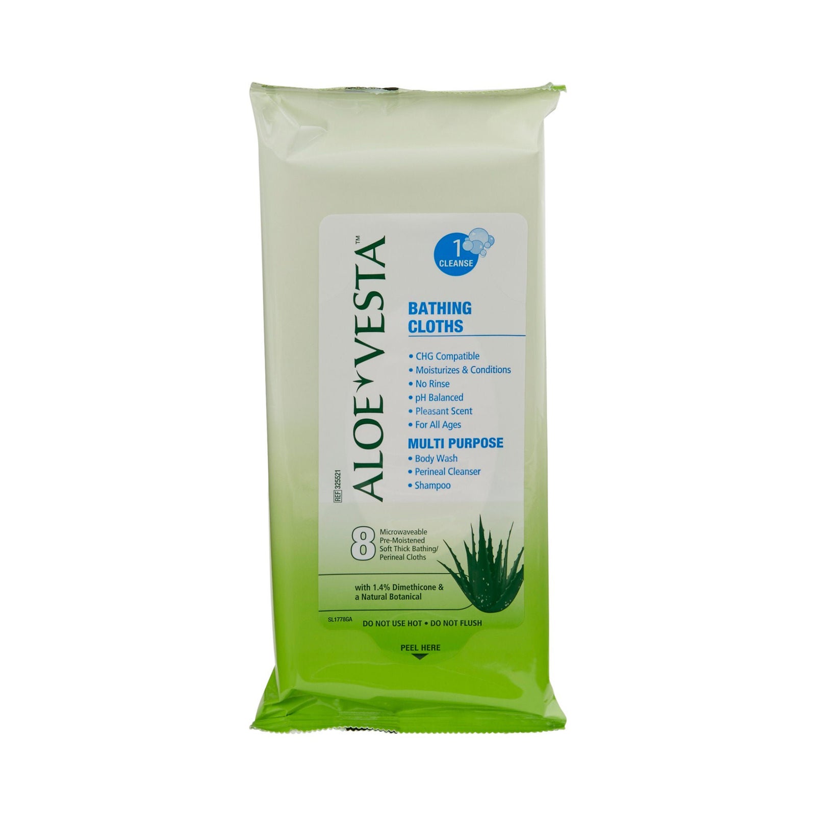 Medline Aloe Vesta Bathing Cloths, 8 Count