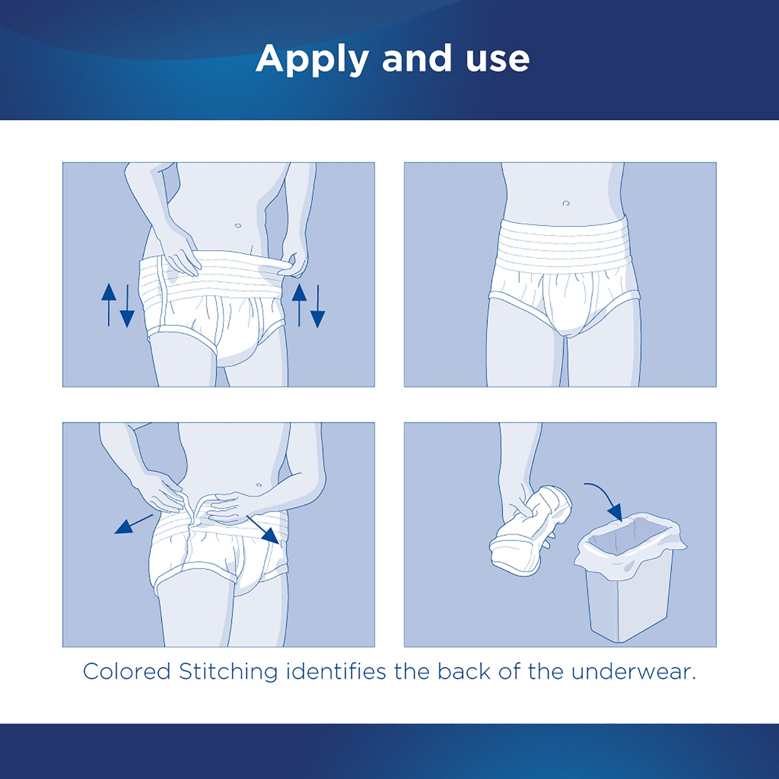 Attends Pull On Absorbent Underwear X-Large with Tear Away Seams