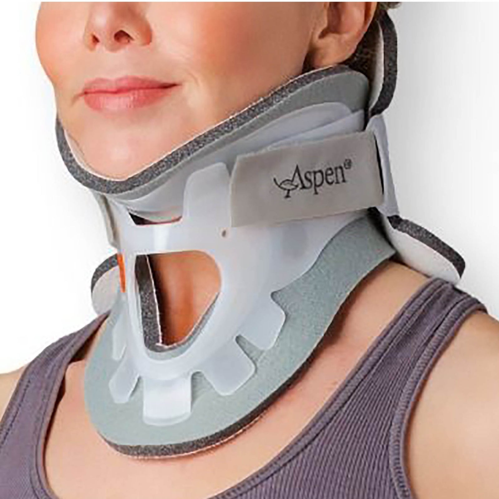 Aspen Rigid Cervical Collar Adult Regular Size with Trachea Opening