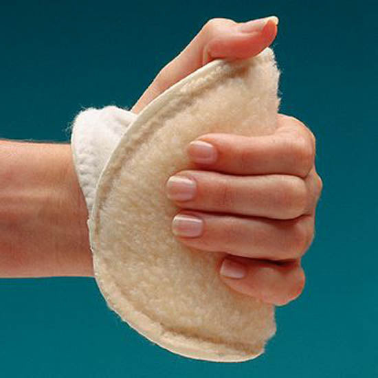 Rolyan® Foam/Sherpa Fabric Palm Protector Left Hand Cream/White One Size Fits Most