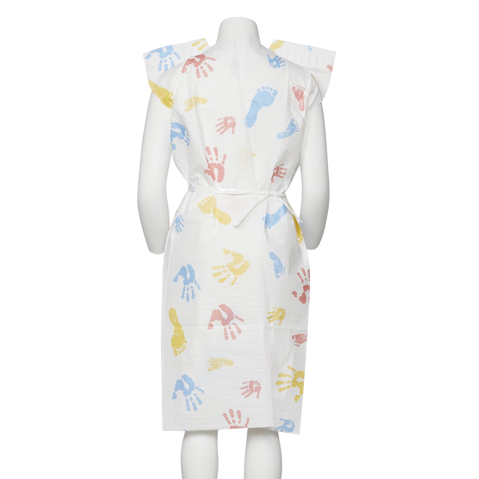 Patient Exam Gown Child Size with Hand and Foot Print Design