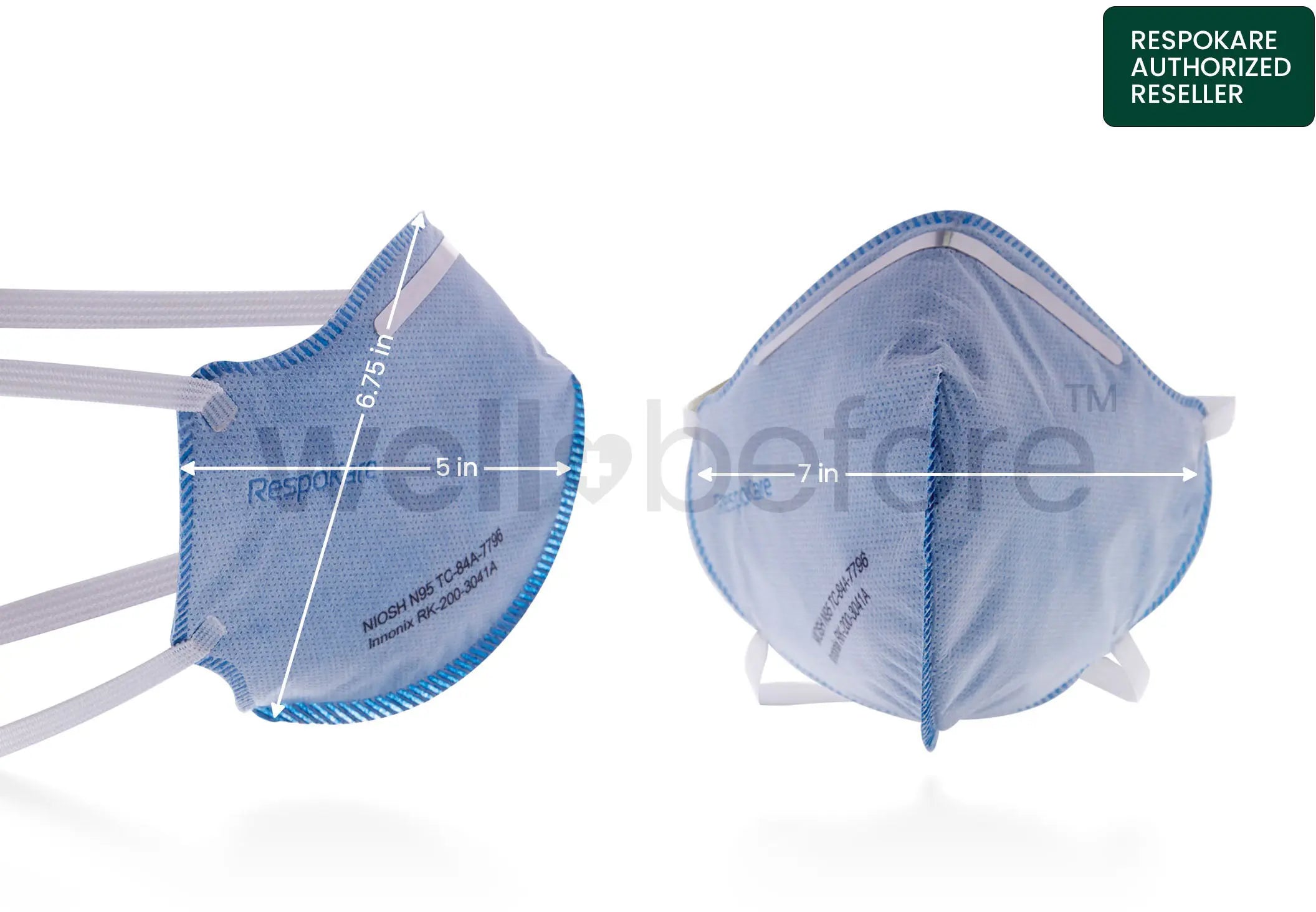 RespoKare N95 Surgical Respirator Mask With Antimicrobial/Antiviral Agent - FDA Cleared NIOSH Approved