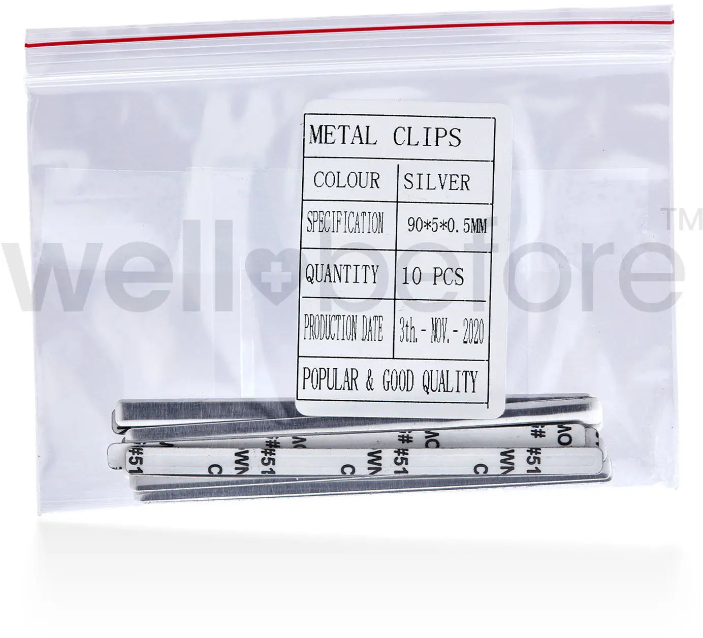 Aluminum Strips Nose Wire Strip Self-Adhesive Masks - 10 pcs