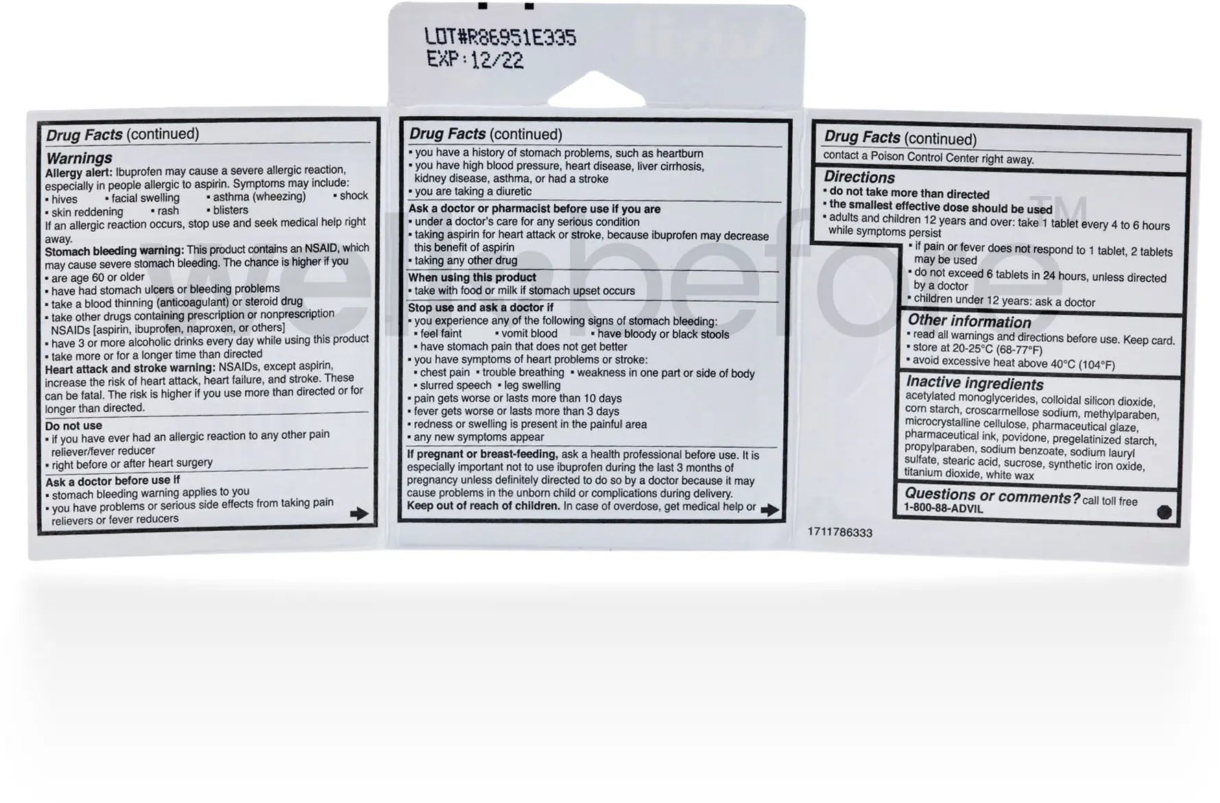 Advil - 2 Coated Tablets - Ibuprofen 200mg