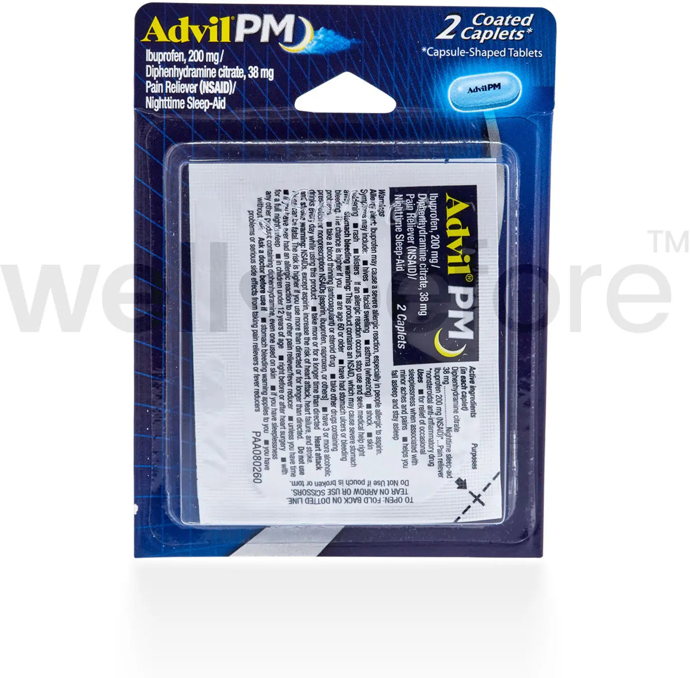 PM Single Pack Blister 2 caplets Ibuprofen