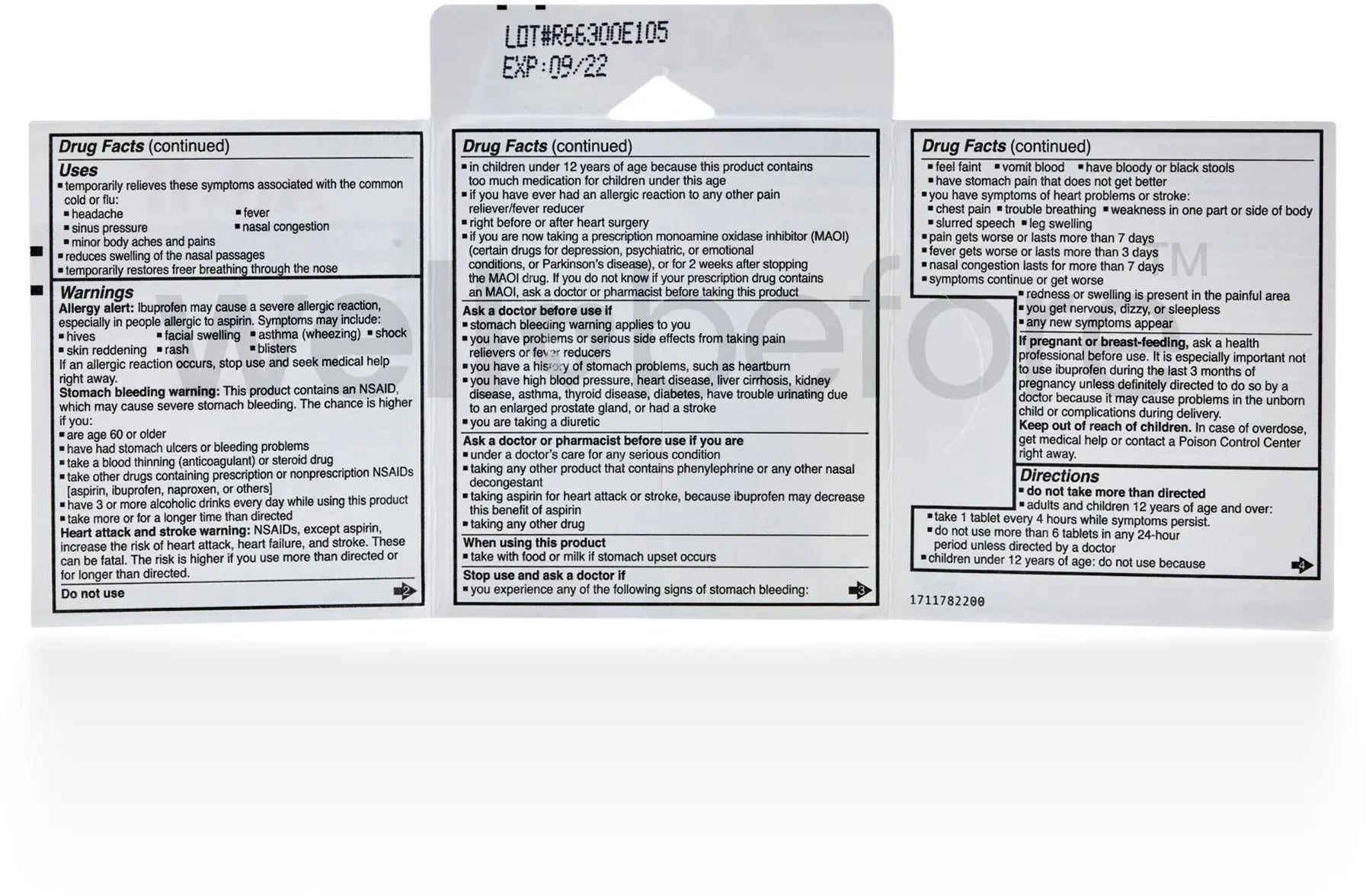 Advil Sinus Congestion & Pain Single Pack Blister, Ibuprofen 200mg, non drowsy