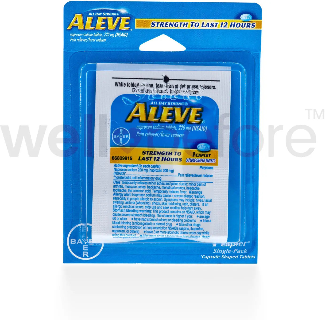 Single Pack Blister Naproxen Sodium Tablets 12 cs