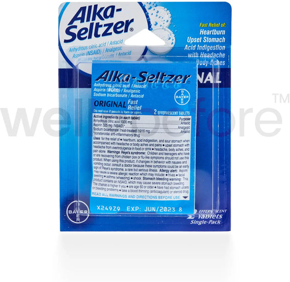 Alka-Seltzer Antacid Heartburn Relief - 2 Effervescent Tablets