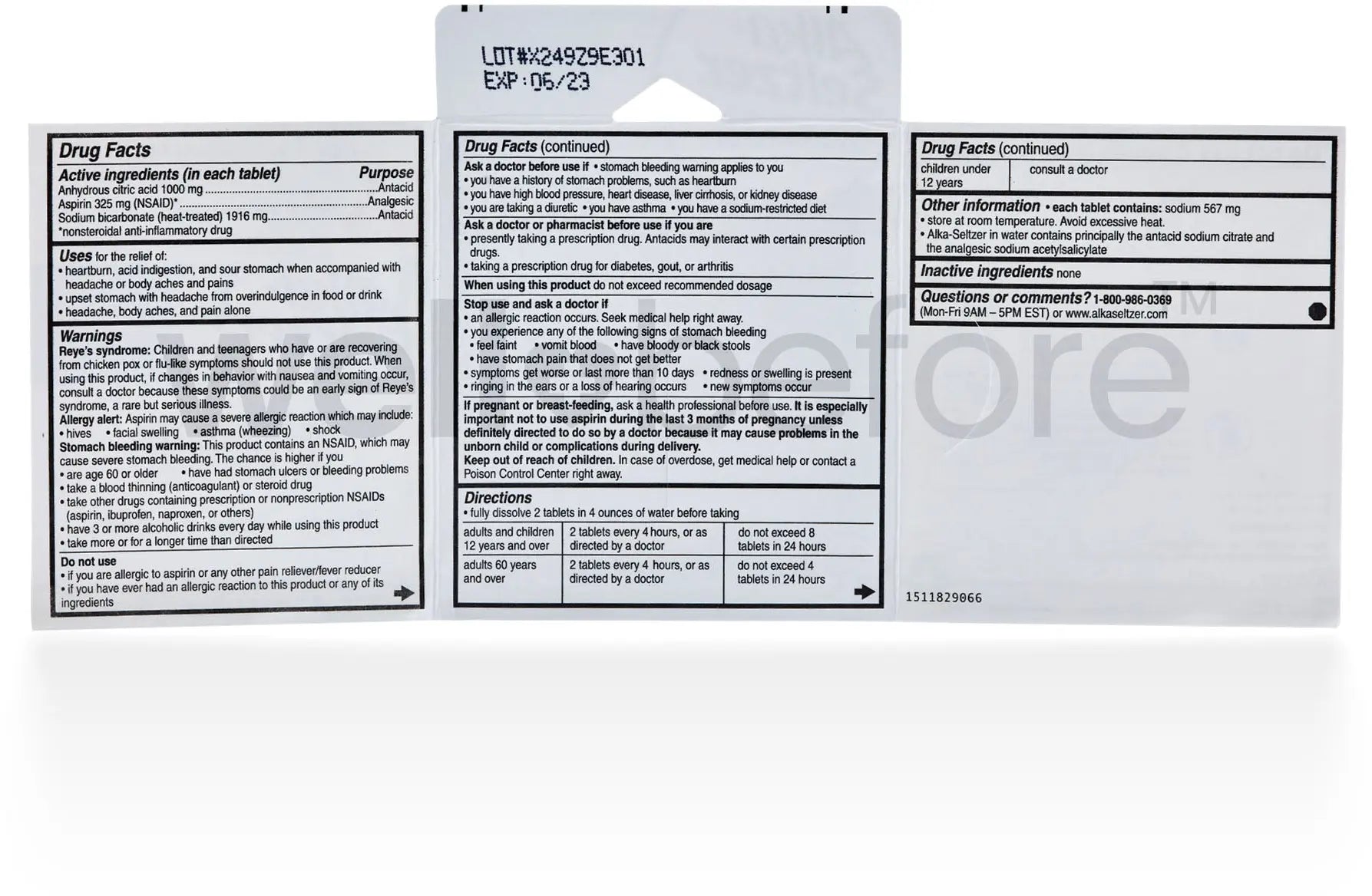 Alka-Seltzer Antacid Heartburn Relief - 2 Effervescent Tablets