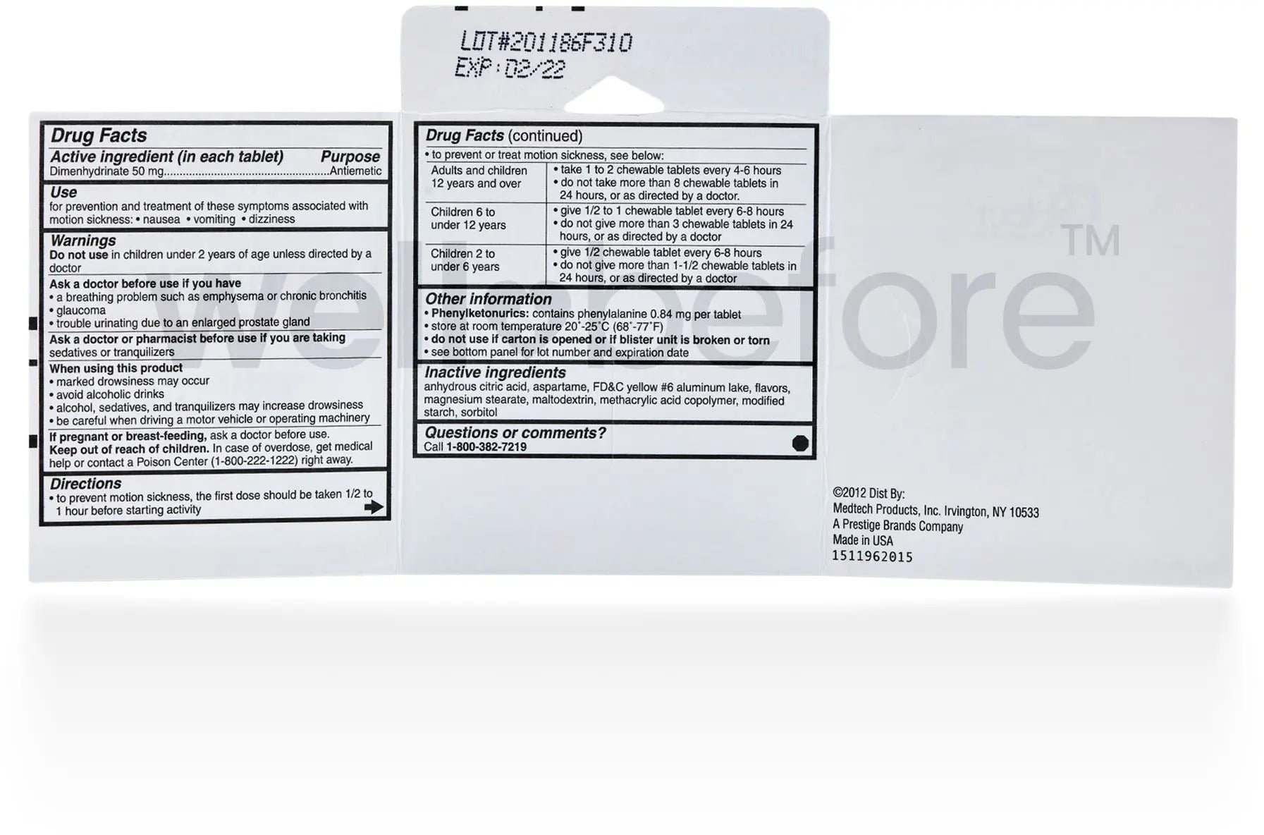 Dramamine Motion Sickness Relief - 2 Tablets