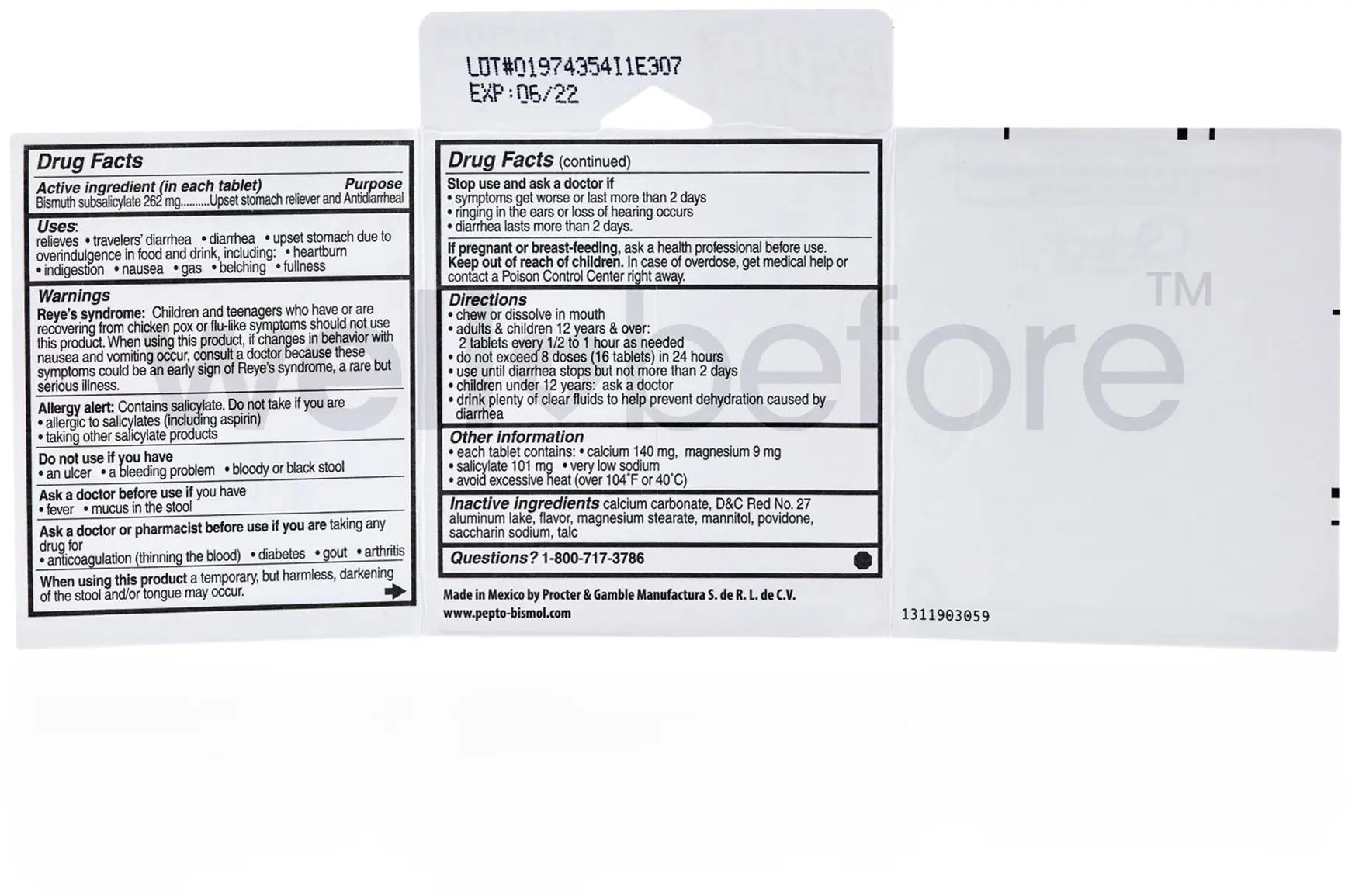 Pepto Bismol - Single Pack Blister