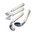 Easy-Hold Left Handed Offset Spoon - White Plastic-Coated Stainless Steel