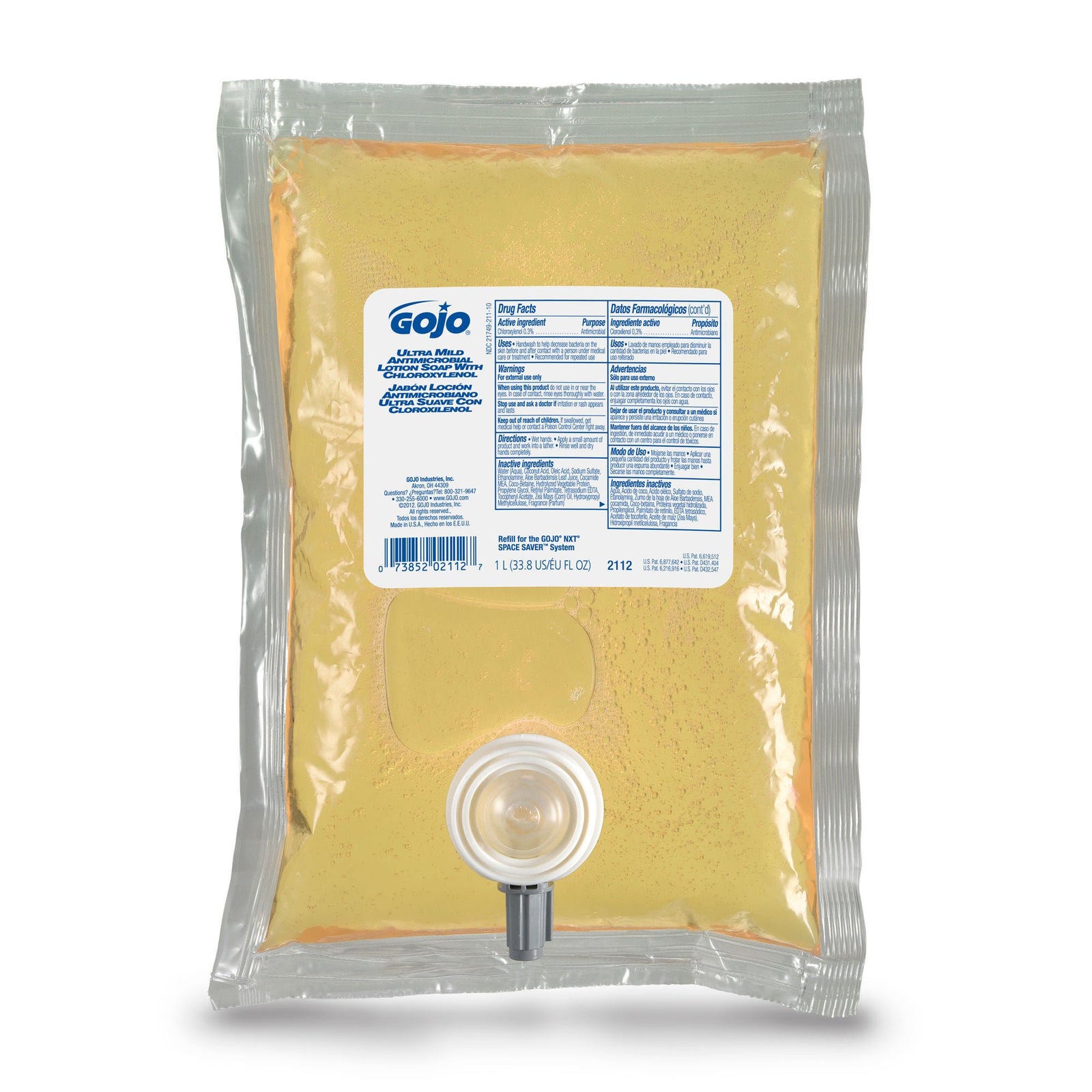 GOJO Ultra Mild Antimicrobial Lotion Soap, 1000 mL Dispenser Refill