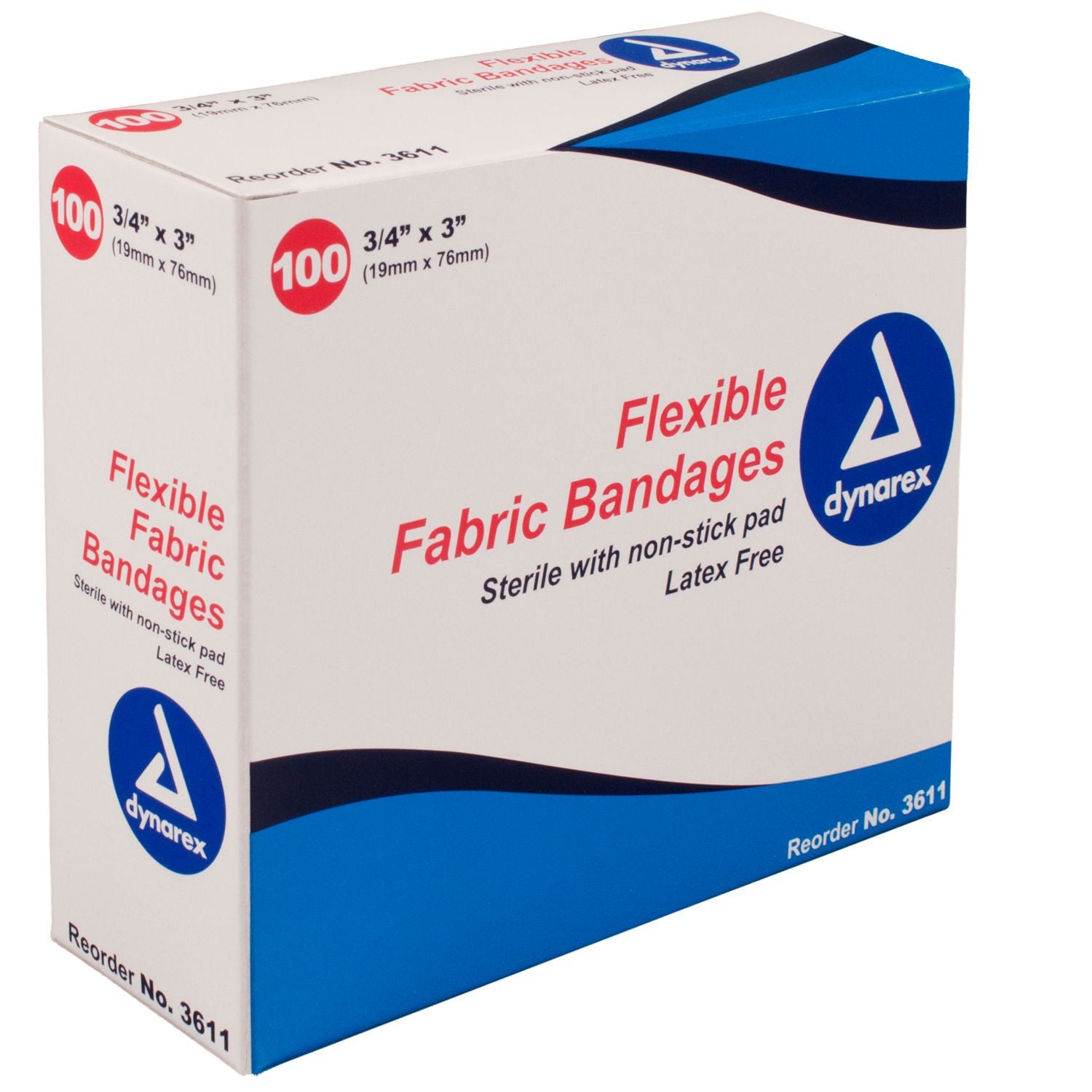 Dynarex Economy Adhesive Bandage Strips, 3/4 x 3 Inches