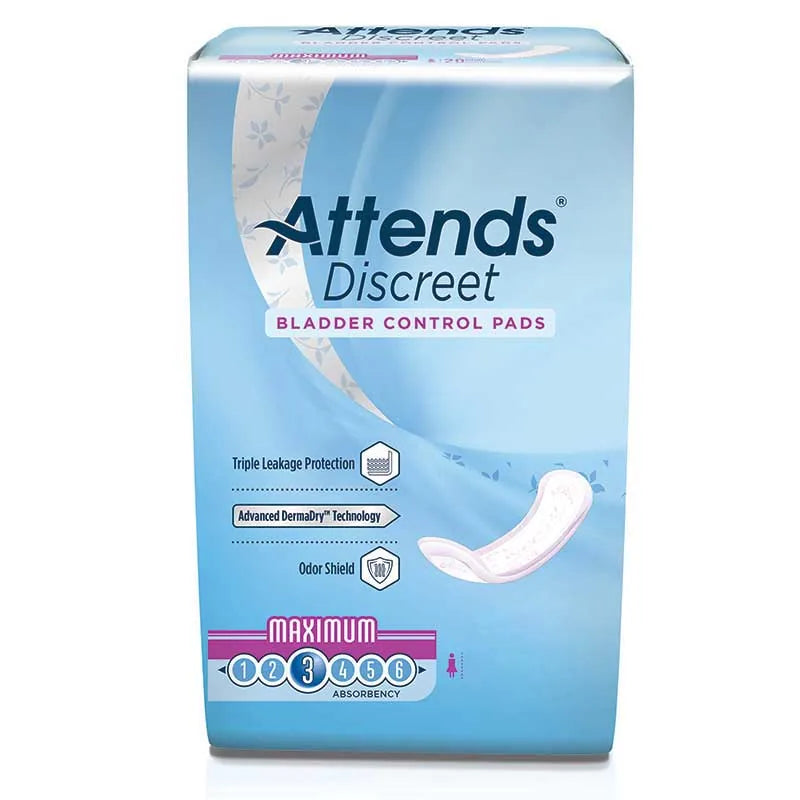 Attends Discreet Maximum Incontinence Pad, 13 Inch