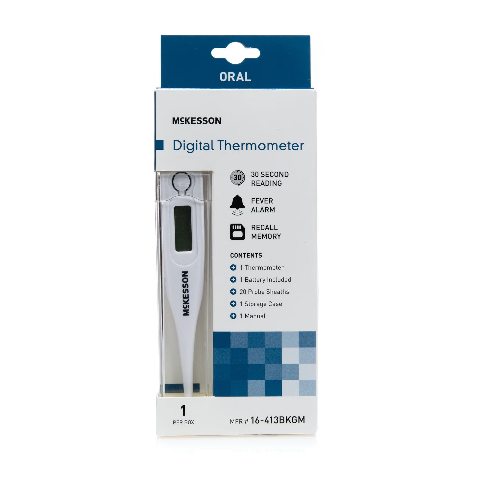 McKesson 16-413BKGM Digital Oral Thermometer Kit