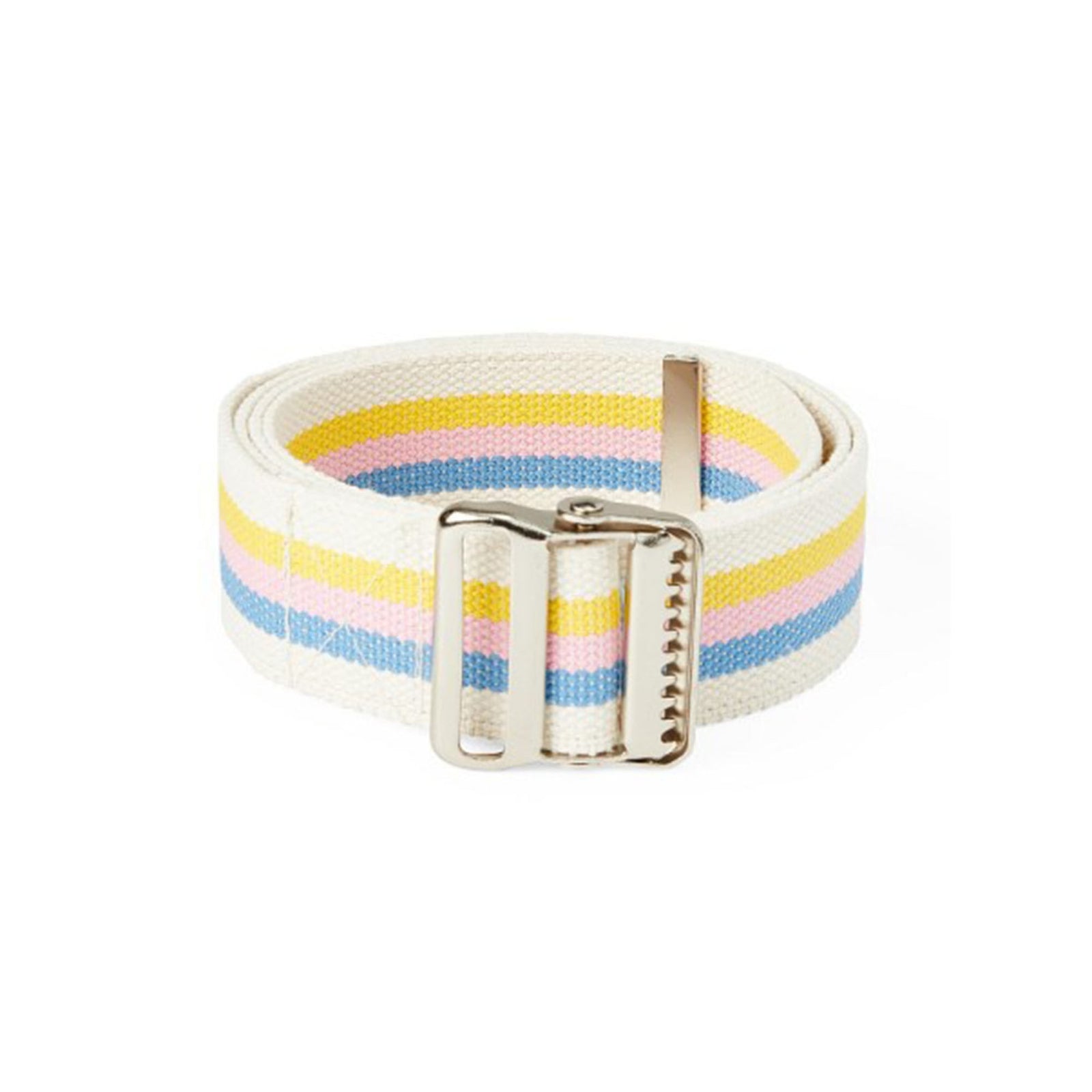 Medline Cotton Gait Belt with Metal Buckle - 60" Length, 2" Width, Pastel Stripe