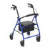 Drive DeVilbiss Rollator with Adjustable Handle and Seat, Blue, 8 Inch Casters