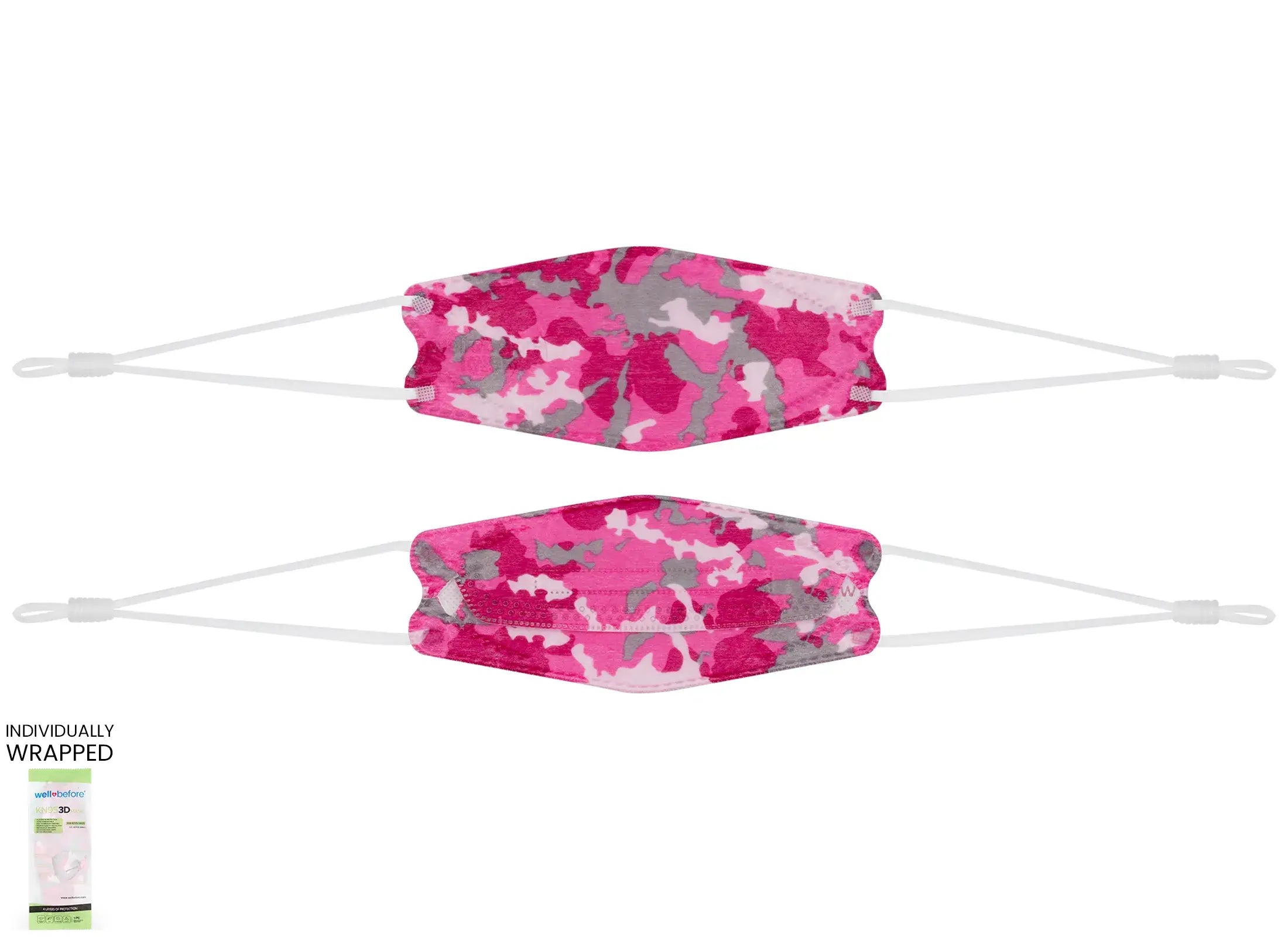 Kids KN95 3D Mask | Individually Wrapped, Elastic Ear Loops