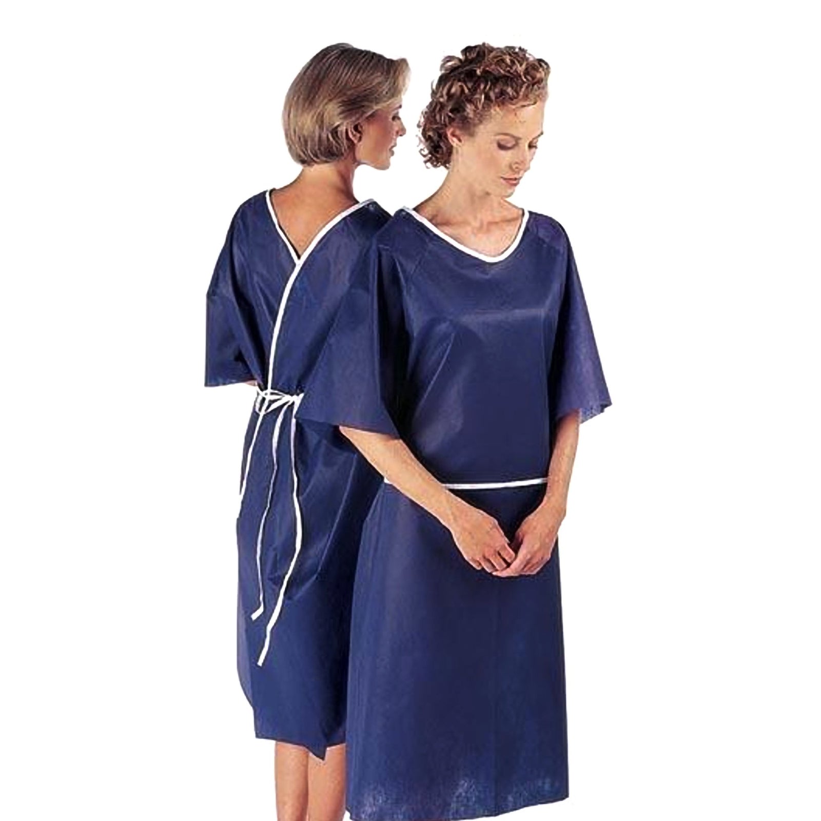 Dark Blue Disposable Patient Exam Gown One Size Fits Most
