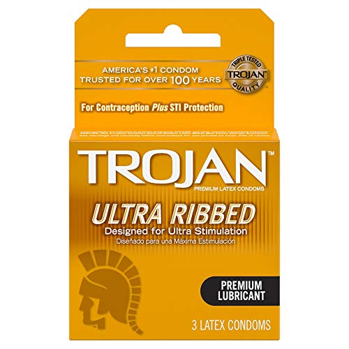 Trojan Ultra Ribbed Lubricated Condom, 3-Pack