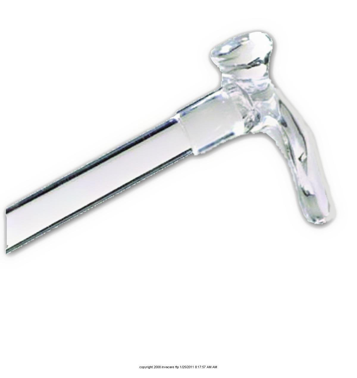 Alex Orthopedic Contour Left Handle Lucite Cane, Clear, 7/8" Diameter