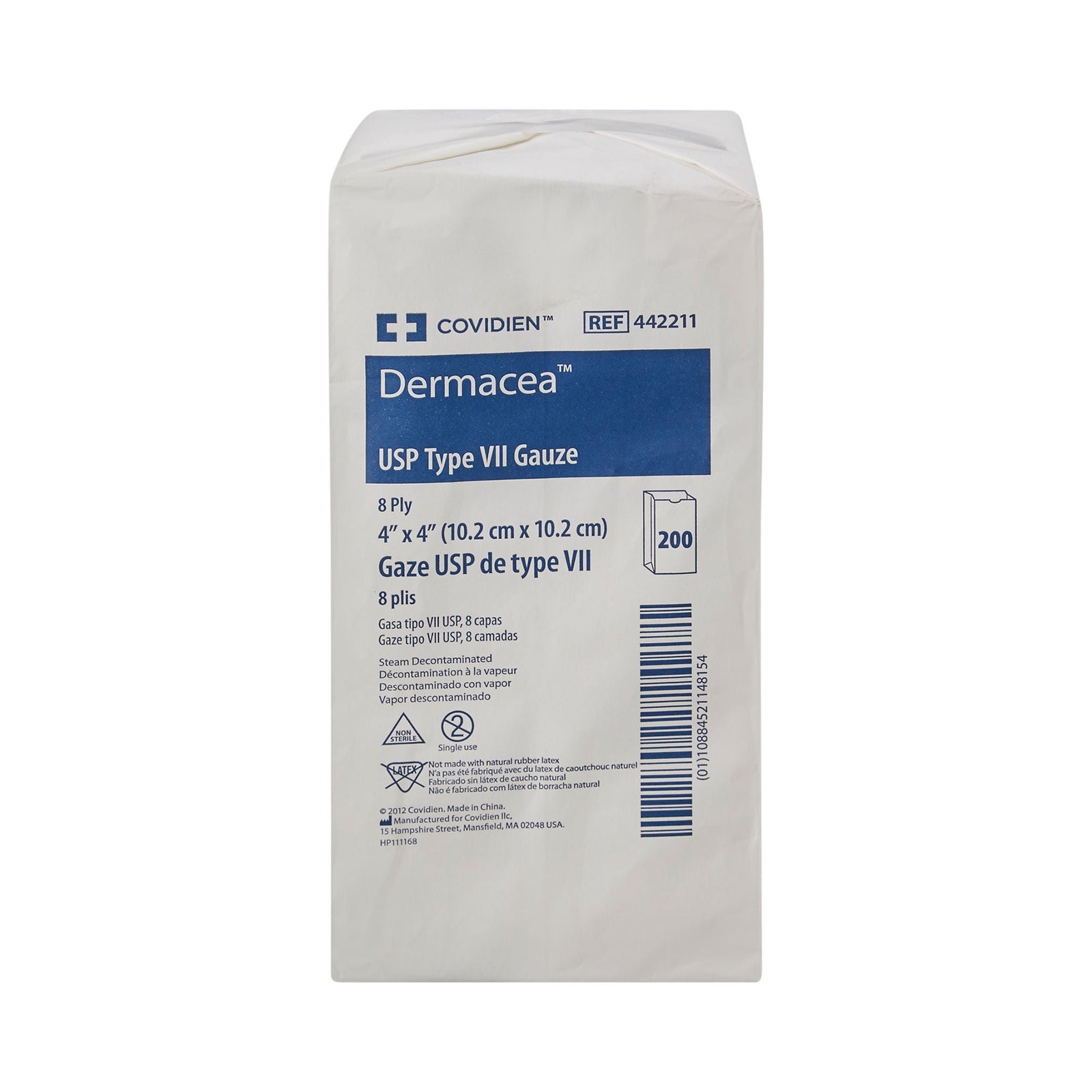 Cardinal Health Dermacea Type 7 Gauze Sponge, 8-Ply, Nonsterile, 4 x 4 Inch