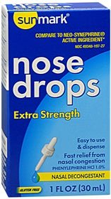 sunmark Nose Drops Extra Strength, Phenylephrine HCl 1%, 1 fl oz