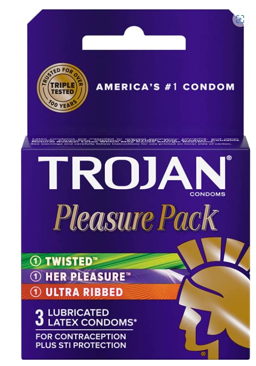 Trojan Pleasure Pack Lubricated Condoms (3 Count)