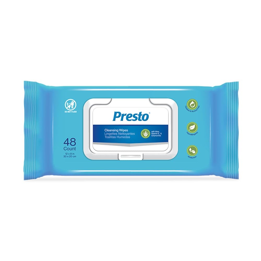 Presto Disposable Adult Washcloth, 8 x 12