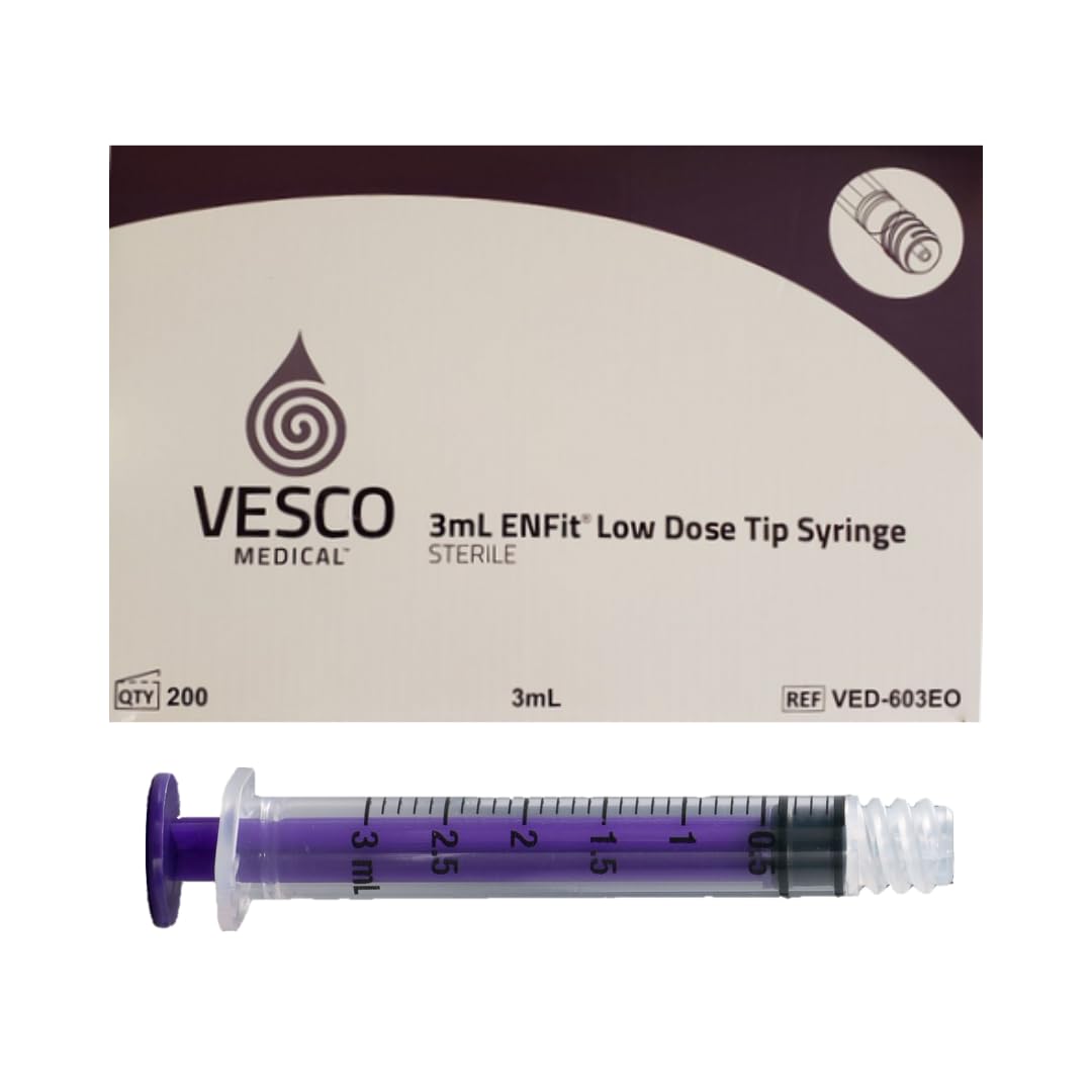 Vesco Medical ENFit Low Dose Tip Syringe - 1 mL & 3 mL Sizes